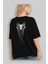Spiderman Arka Baskılı Siyah Oversize T-Shirt Erkek Kadın Bisiklet Yaka 4