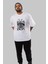 Freedom Is Not Free Ön Baskılı Beyaz Oversize T-Shirt Erkek Kadın Bisiklet Yaka 3