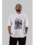 Freedom Is Not Free Ön Baskılı Beyaz Oversize T-Shirt Erkek Kadın Bisiklet Yaka 4