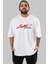 Limited Edition Ön Baskılı Beyaz Oversize T-Shirt Erkek Kadın Bisiklet Yaka 1