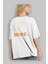 Do More Yazılı Arka Baskılı Beyaz Oversize T-Shirt Erkek Kadın Bisiklet Yaka 1