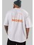 Do More Yazılı Arka Baskılı Beyaz Oversize T-Shirt Erkek Kadın Bisiklet Yaka 5