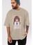Nene Ebina 1 Anime Ön Baskılı Bej Oversize T-Shirt Erkek Kadın 5