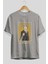 John Potter Ön Baskılı Gri Oversize T-Shirt Unisex Erkek Kadın Bisiklet Yaka 2