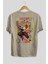 Kyojuro Rengoku Anime Arka Baskılı Bej Oversize T-Shirt %100 Pamuk Erkek Kadın 2