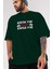 Küfür Yok Beyler Ön Baskılı Zümrüt Yeşili Oversize T-Shirt Erkek Kadın Bisiklet Yaka 3