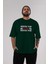 Küfür Yok Beyler Ön Baskılı Zümrüt Yeşili Oversize T-Shirt Erkek Kadın Bisiklet Yaka 5