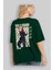 Yuuji Itadori 1 Anime Arka Baskılı Zümrüt Yeşili Oversize T-Shirt Pamuk Erkek Kadın 4