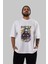 Party Starter Ön Baskılı Beyaz Oversize T-Shirt Erkek Kadın Bisiklet Yaka 1