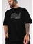 Ararsın Beni Mum Gibi Ön Baskılı Siyah Oversize T-Shirt Erkek Kadın Bisiklet Yaka 3