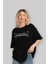 Ya Solarsa Güllerim Sensiz Ön Baskılı Siyah Oversize T-Shirt Erkek Kadın Bisiklet Yaka 4
