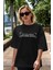 Ya Solarsa Güllerim Sensiz Ön Baskılı Siyah Oversize T-Shirt Erkek Kadın Bisiklet Yaka 5
