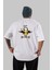 Black Angel Arka Baskılı Beyaz Oversize T-Shirt Erkek Kadın Bisiklet Yaka 2