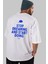 Stop Dreaming Yazılı Arka Baskılı Beyaz Oversize T-Shirt Erkek Kadın Bisiklet Yaka 1