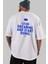 Stop Dreaming Yazılı Arka Baskılı Beyaz Oversize T-Shirt Erkek Kadın Bisiklet Yaka 3