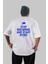 Stop Dreaming Yazılı Arka Baskılı Beyaz Oversize T-Shirt Erkek Kadın Bisiklet Yaka 4