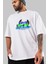 Love Peace Summer Ön Baskılı Beyaz Oversize T-Shirt Erkek Kadın Bisiklet Yaka 5