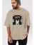 Alucard 1 Anime Ön Baskılı Bej Oversize T-Shirt Erkek Kadın 5