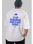 Stop Dreaming Yazılı Arka Baskılı Beyaz Oversize T-Shirt Erkek Kadın Bisiklet Yaka 5