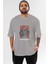 Blade Tyson Ön Baskılı Gri Oversize T-Shirt Unisex Erkek Kadın Bisiklet Yaka 1