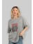 Blade Tyson Ön Baskılı Gri Oversize T-Shirt Unisex Erkek Kadın Bisiklet Yaka 4