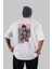 Simon 5 Anime Arka Baskılı Beyaz Oversize T-Shirt Pamuk Erkek Kadın 1