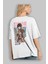 Simon 5 Anime Arka Baskılı Beyaz Oversize T-Shirt Pamuk Erkek Kadın 3