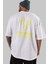 Phoenix Yazılı Arka Baskılı Beyaz Oversize T-Shirt Erkek Kadın Bisiklet Yaka 1