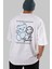 Be Yourself Bear Arka Baskılı Beyaz Oversize T-Shirt Erkek Kadın Bisiklet Yaka 4
