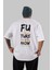 Future Is Now Yazılı Arka Baskılı Beyaz Oversize T-Shirt Erkek Kadın Bisiklet Yaka 2