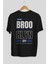 Brooklyn City Yazılı Arka Baskılı Siyah Oversize T-Shirt Erkek Kadın Bisiklet Yaka 2