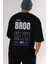 Brooklyn City Yazılı Arka Baskılı Siyah Oversize T-Shirt Erkek Kadın Bisiklet Yaka 3