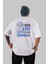 Hong Kong Arka Baskılı Beyaz Oversize T-Shirt Erkek Kadın Bisiklet Yaka 1