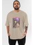 Motoko Kusanagi 4 Anime Ön Baskılı Bej Oversize T-Shirt Erkek Kadın 1