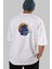 Astro Knight Arka Baskılı Beyaz Oversize T-Shirt Erkek Kadın Bisiklet Yaka 5