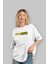 Fake Taxi Ön Baskılı Beyaz Oversize T-Shirt Erkek Kadın Bisiklet Yaka 4