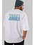 Summer California Arka Baskılı Beyaz Oversize T-Shirt Erkek Kadın Bisiklet Yaka 1