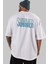 Summer California Arka Baskılı Beyaz Oversize T-Shirt Erkek Kadın Bisiklet Yaka 3