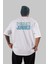 Summer California Arka Baskılı Beyaz Oversize T-Shirt Erkek Kadın Bisiklet Yaka 4