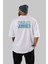 Summer California Arka Baskılı Beyaz Oversize T-Shirt Erkek Kadın Bisiklet Yaka 5
