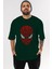 Spiderman Ön Baskılı Zümrüt Yeşili Oversize T-Shirt Erkek Kadın 1