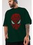 Spiderman Ön Baskılı Zümrüt Yeşili Oversize T-Shirt Erkek Kadın 3
