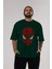 Spiderman Ön Baskılı Zümrüt Yeşili Oversize T-Shirt Erkek Kadın 5