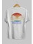 Miami Beach Yazılı Arka Baskılı Beyaz Oversize T-Shirt Erkek Kadın Bisiklet Yaka 4
