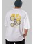 Fly In The Sky Arka Baskılı Beyaz Oversize T-Shirt Erkek Kadın Bisiklet Yaka 5