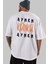 Aynen Kanka Aynen Arka Baskılı Beyaz Oversize T-Shirt Erkek Kadın Bisiklet Yaka 1