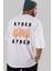 Aynen Kanka Aynen Arka Baskılı Beyaz Oversize T-Shirt Erkek Kadın Bisiklet Yaka 4