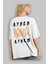 Aynen Kanka Aynen Arka Baskılı Beyaz Oversize T-Shirt Erkek Kadın Bisiklet Yaka 5