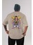 Dragonball Reyvegeta Anime Arka Baskılı Bej Oversize T-Shirt %100 Pamuk Erkek Kadın 1