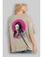 Nezuko Kamado 2 Anime Arka Baskılı Bej Oversize T-Shirt %100 Pamuk Erkek Kadın 3